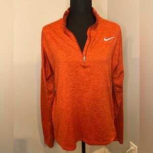 Nike Women's orange Dri-Fit 1/2 Zip Running Long Sleeve Shirt Size M